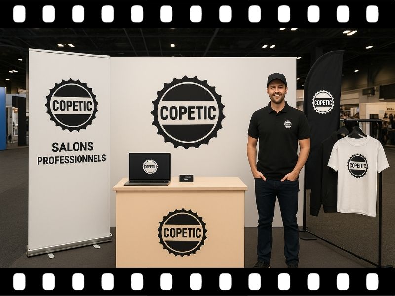 idée de stand avec textiles personnalisés